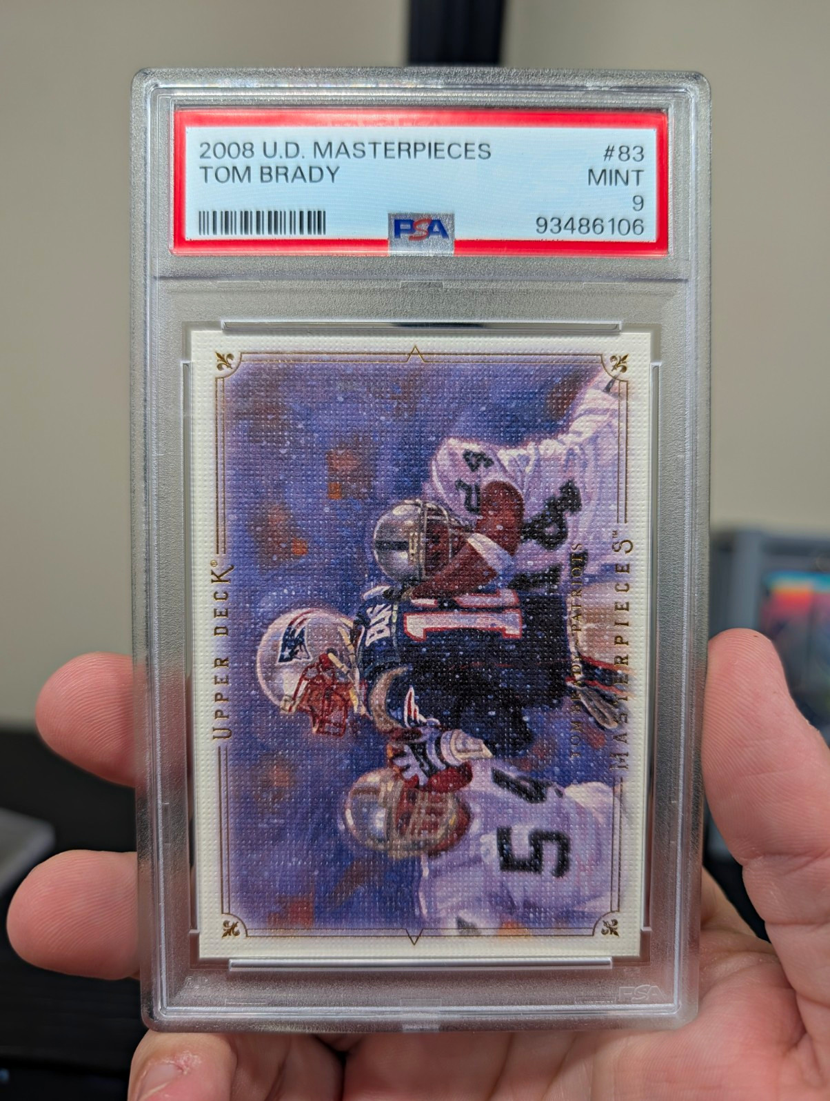 Upper Deck 2008 Masterpieces Tom Brady Patriots #83 Football NFL Graded Card