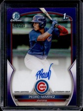 2023 Bowman Pedro Ramirez Chrome Auto Purple Refractor 1st Prospect #/250 Cubs