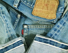HOT VINTAGE 80's Men USA LEVI'S 501 SELVEDGE BUTTON 524 Jeans 27x36  Fit 24x32 