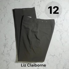Liz Claiborne Size 12 Audra Classic Black Career Dress Pants 32" inseam
