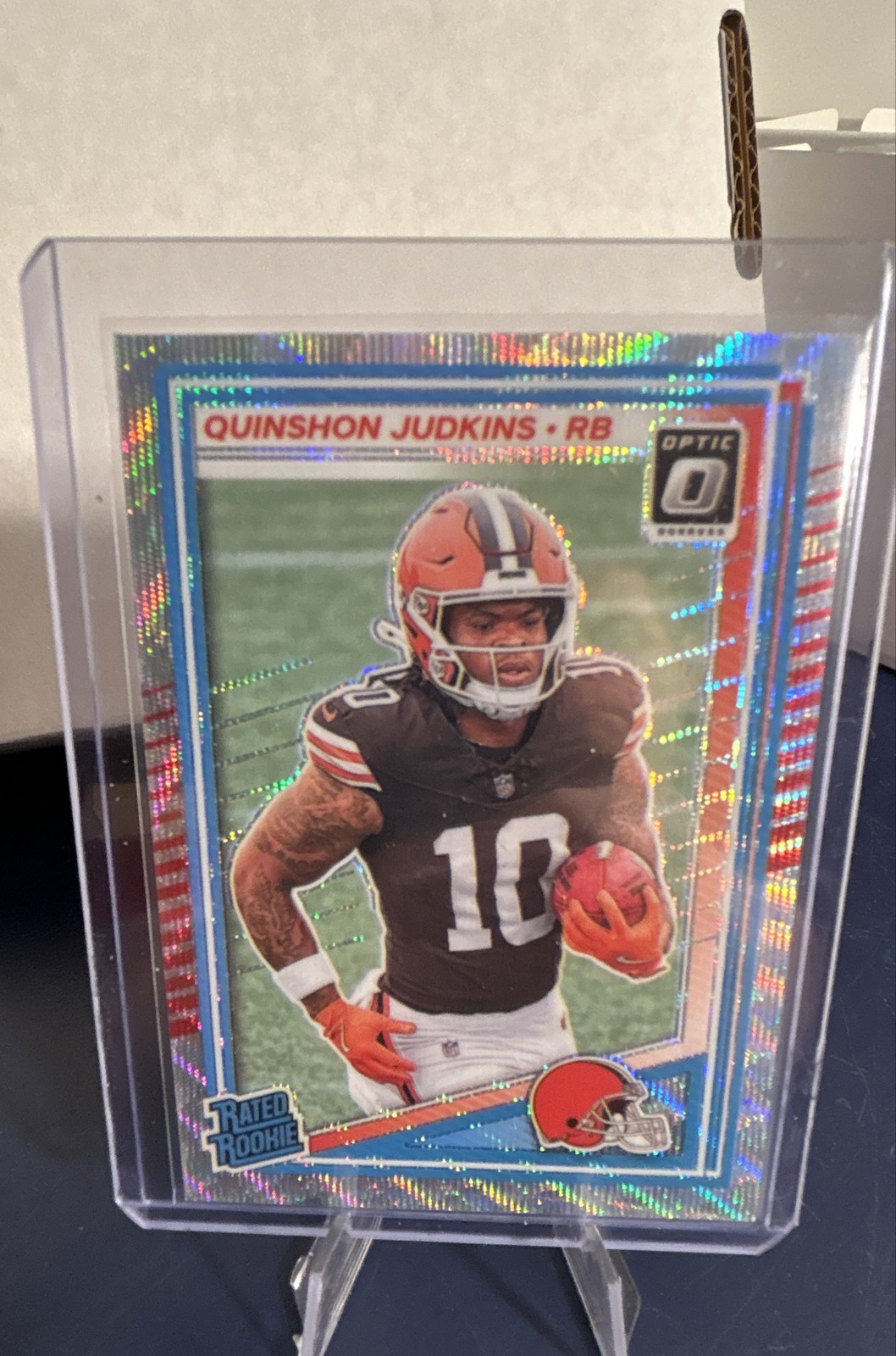 2025 Panini Donruss Optic - Rated Rookie Quinshon Judkins #252 Wave Prizm /300 