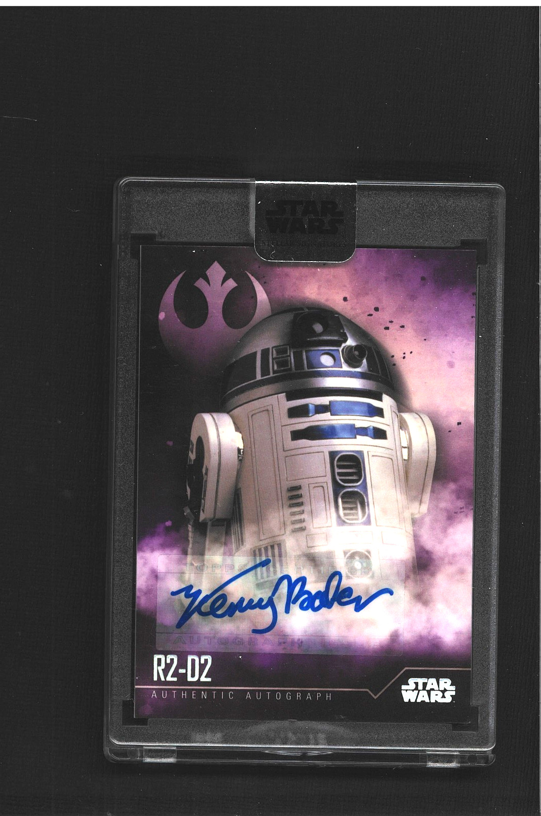 #/10 Kenny Baker Auto 2020 MINT R2-D2 Purple Topps Star Wars Stellar Autograph view 2
