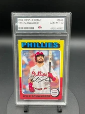 2024 Topps Heritage #16 Kyle Schwarber Philadelphia Phillies GEM MINT PTA 10🔥