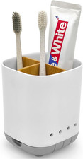 Toothbrush Holder with Bamboo Divider,Detachable for Easy Cleaning Bathroom Coun