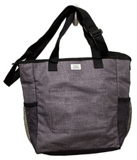 Thirty-One Signature Collection Tote Zip Closure 2 Outer Pockets Charcoal Gray