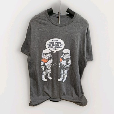 Star Wars Wrong Droids Funny Comic Graphic Unisex Gray Adult T-shirt SZ XL