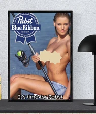Time For Pabst Beer 16x24 Poster Sexy Girl Vintage Retro 80s Style Bar Pub Decor
