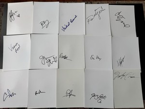 BIG LOT Of 16 Random Signed 8.5x11 Blank Photo Paper Autographs Vanessa Angel
