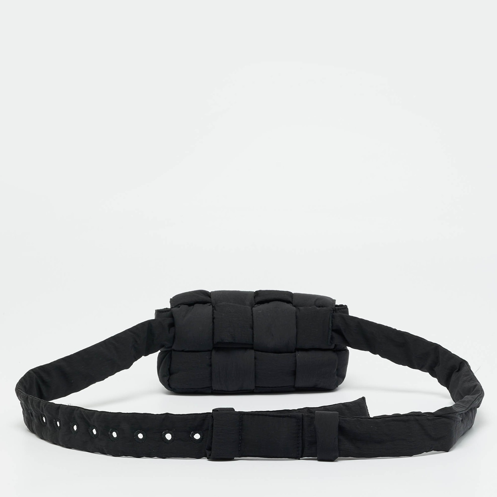 Bottega Veneta Black Intreccio Nylon Cassette Belt Bag thumbnail 4