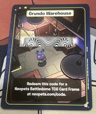 Neopets Battledome TCG Card Frame Grundo Warehouse Code
