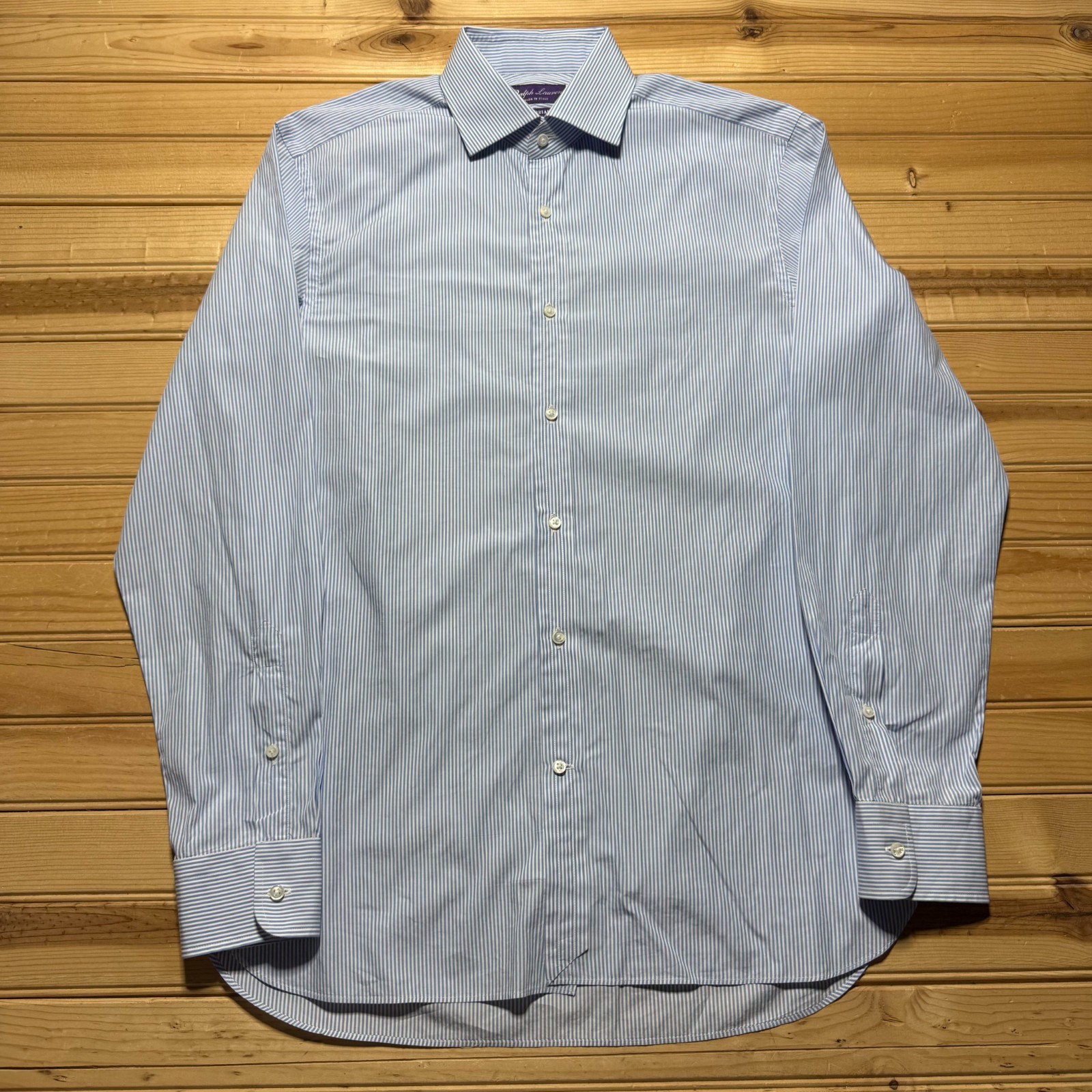 Ralph Lauren Sartorial Long Sleeve Button Up Striped Dress Shirt Size 15.5
