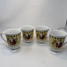 Gibosn Footed Santa Mug - Designed by Debi Hron - Set of 4