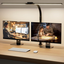 LED Desk Lamp for Home Office - Dimmable Computer Desk Light with Clamp, Modern