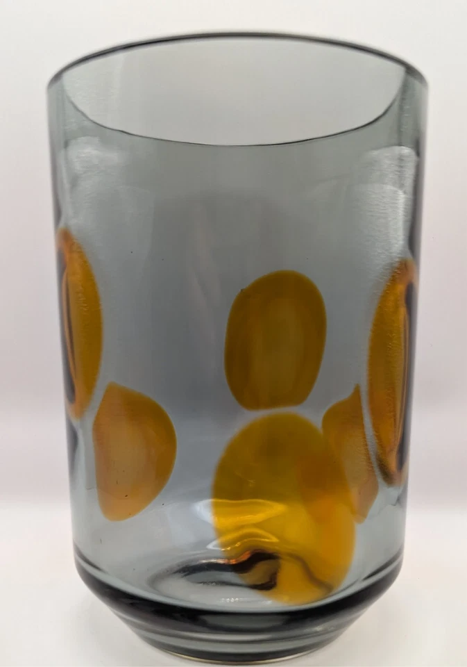 Scarce Whitefriars #9700 Baxter Tangerine Pewter Glass Applied Spots Vase - image 3 of 4