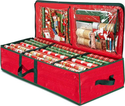 ZOBER Gift Wrapping Paper Organizer Storage - 40'' Gift Wrap Storage Containers w