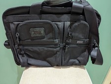 Tumi Alpha 17" Business Briefcase Messenger Bag Ballistic Black Nylon 26114DH