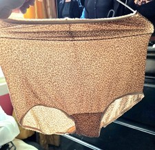 Vintage BALI Animal Print Nylon GRANNY Panties Sissy Secretary Size XL/8 2633