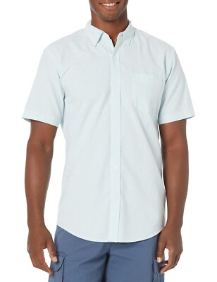 Amazon Essentials Oxford Hemd Herren Größe M Regular Fit Kurzarm - Blau Aqua