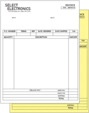 Custom Printed 2-Part Carbonless Sets, 8.5" x 11", black ink, 1-side, NCR Forms