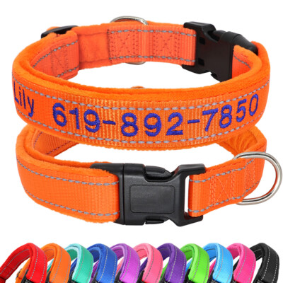 Hundehalsband Bestickt mit Name Telefonnummer Reflektierend Haustier  Halsband | eBay.de