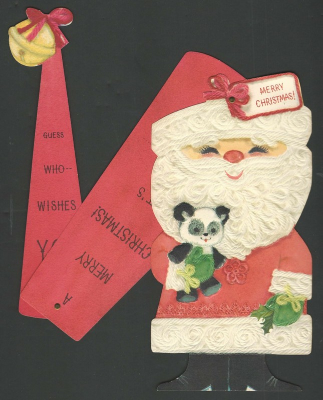 CHRISTMAS CARD - Santa with Fold-out Hat HALLMARK