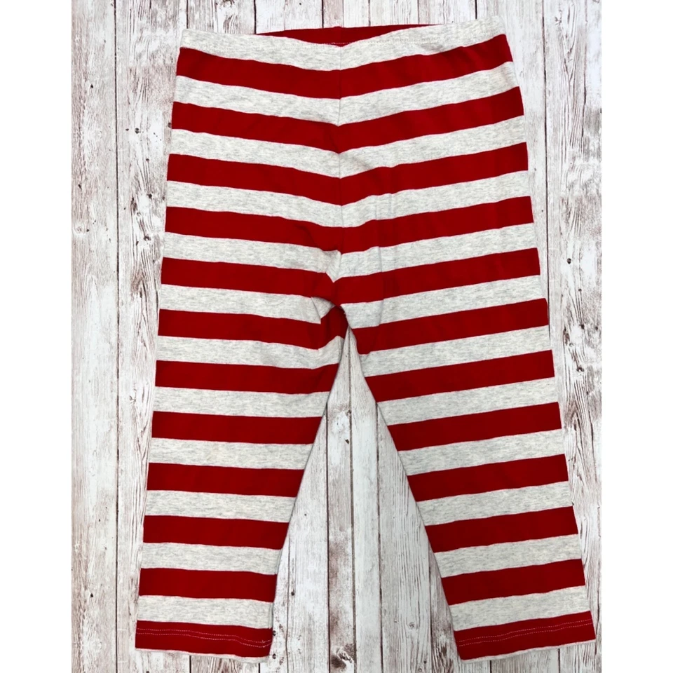 Leggings recortados de algodón orgánico a rayas rojas talla 12 Paper Wings Foto 4 de 4