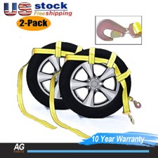 Car Dolly Straps Tow Dollie Tire Basket Wheel Strap Twisted Snap Hook Heavy Duty