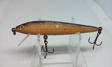 Vintage Jorgensen Famous Baits Minnow Floater Black/Gold 3 1/2" Jerkbait Lure