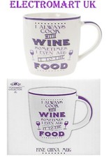 LESSER & PAVEY PORCELAIN FINE CHINA MUG TEA COFFEE COOK WITH WINE IN GIFT BOX