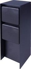 Outdoor Stainless Steel Black Twin Mains Socket Post Perfect Outdoor Garden
