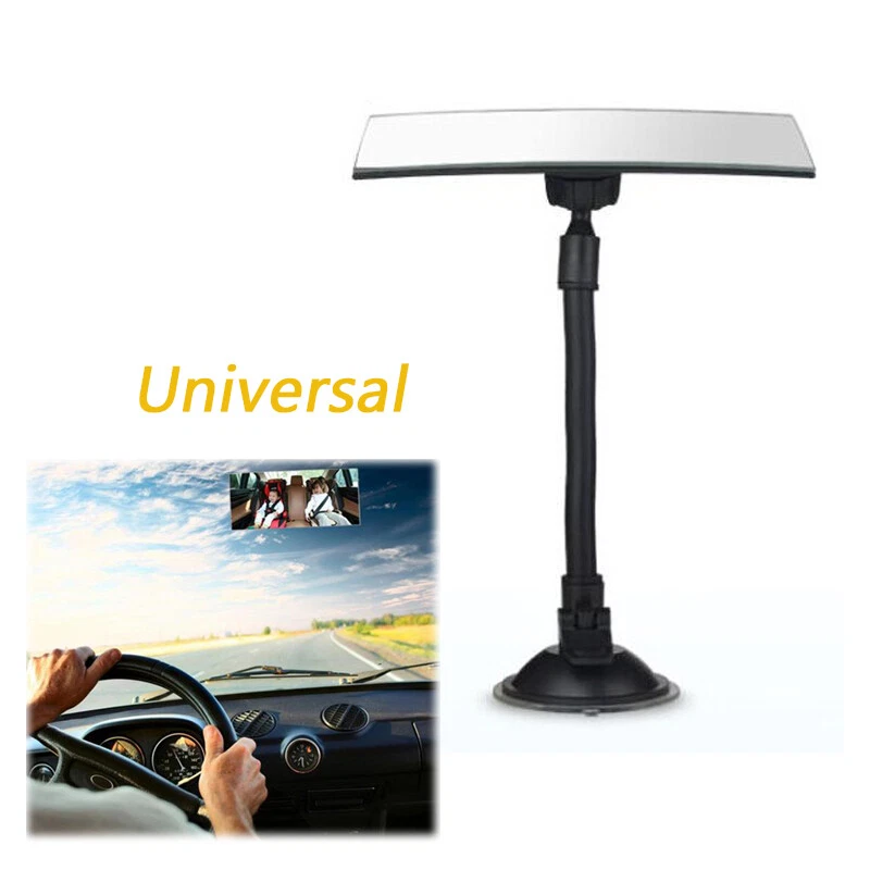 1×Car Wide Flat Interior Rearview Mirror Windshield 360° Adjustable Suction Cup - Image 3 of 4