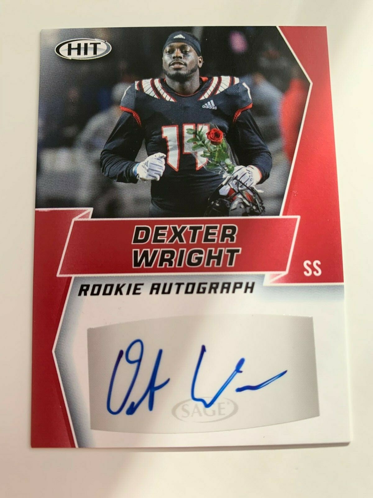 DEXTER WRIGHT RED AUTO 2019 Sage Low Premier Draft High Series A84 RC