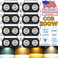 8PCS 200W COB LED Par Light DMX Stage DJ Audience Blinder Light Warm Cool White