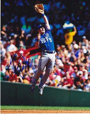 JOHNNY GIAVOTELLA  KANSAS CITY ROYALS   ACTION SIGNED 8X10
