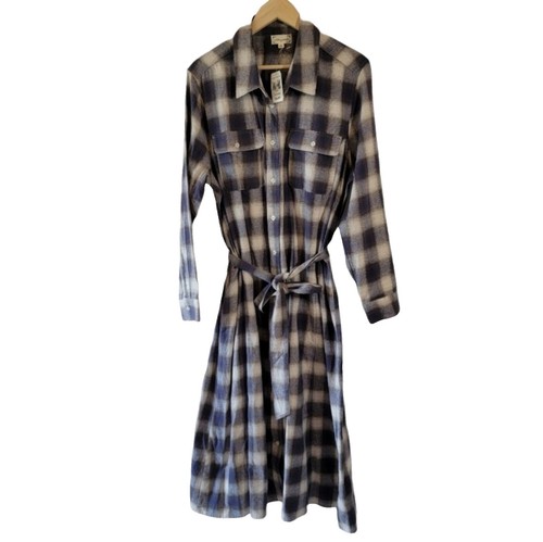 Fashion Nova Womens Flannel Shirt Dress Tunic High Slit Plaid Red Black  Blue M | eBay