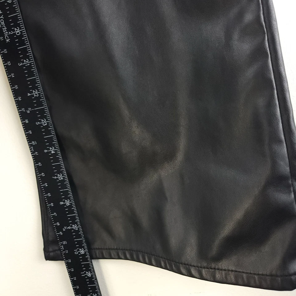 FAUX LEATHER PANTS Girls Gap Kids 14 High Rise Bell Bottom Punk Goth Biker NICE - Image 3 of 4