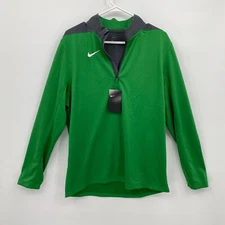 Nike 1/4 Zip Pullover Long Sleeve Dri-Fit Lightweight Green Gray Size M Mens