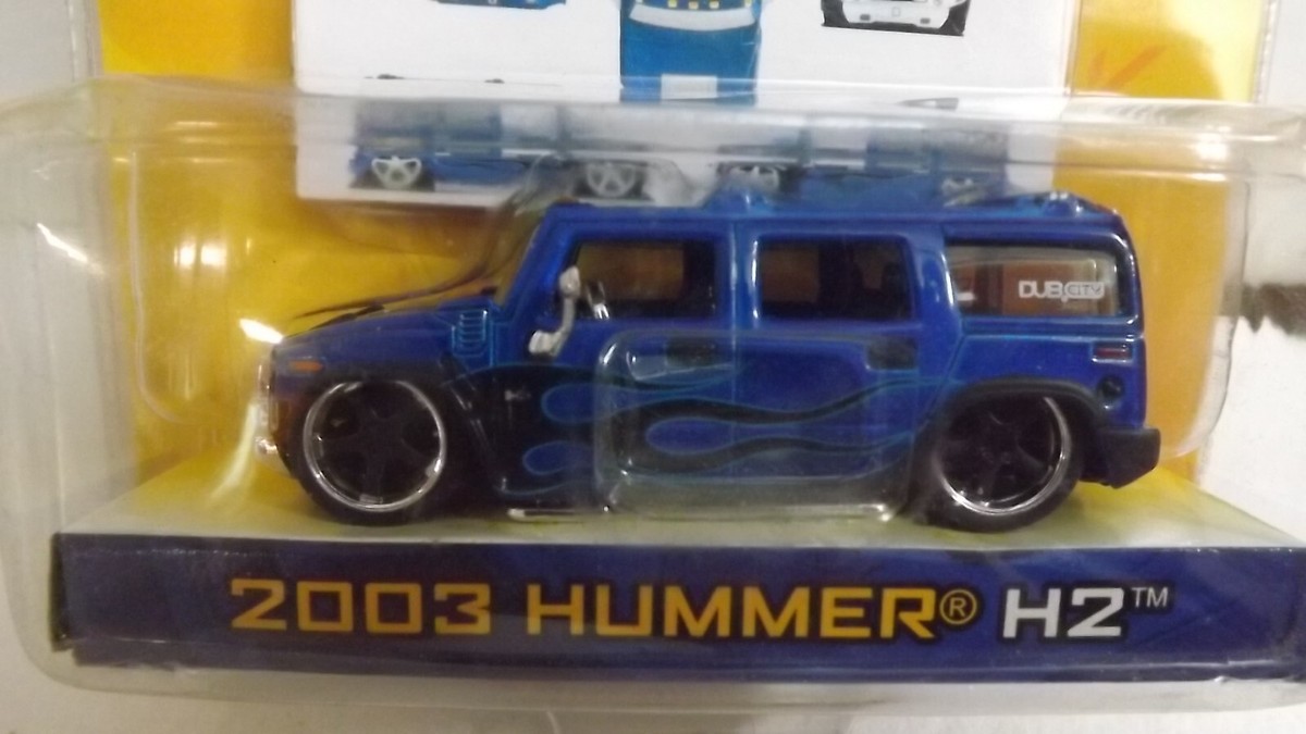 2004 Jada Dub City Blue 2003 Hummer H2 Collector # 96 1/64 Scale