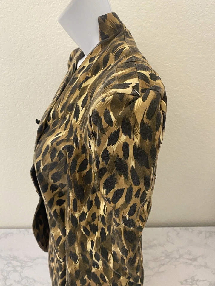 Chaqueta Blazer Kardashian Colección Leopardo Estampado Guepardo Para Mujer’s S Forrada Q Foto 4 de 4