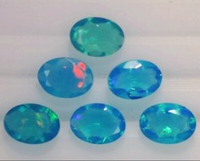 PARAIBA OPAL 4 x 3 MM OVAL CUT NEON BLUE COLOR SOLD PER STONE F-267