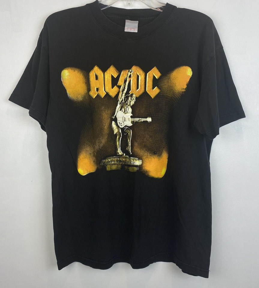 Vintage AC DC T Shirt Mens L Stiff Upper Lip Tour 2000 Graphic Rock ...