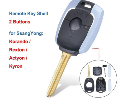 Remote Car Key Shell Case Frame Cover 2Buttons for SsangYong Actyon Kyron Rexton