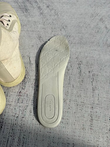 Authentic Gucci High Top Sneakers GG Monogram Canvas Ivory and Gray size 38IT - Picture 12 of 13