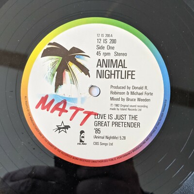 Animal Nightlife ‎– Love Is Just The Great Pretender - Vinyl 12