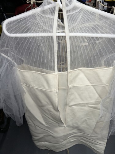 Valentino Women’s Chiffon Ruffle Beige Dress Size 8 - Picture 11 of 13