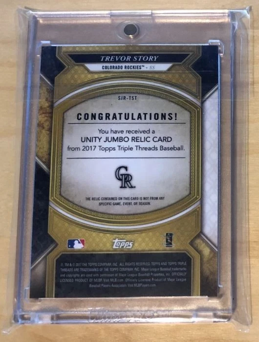 2017 Topps Triple Threads – Trevor Story – SJR – TST – 6/36 - Image 2 of 2