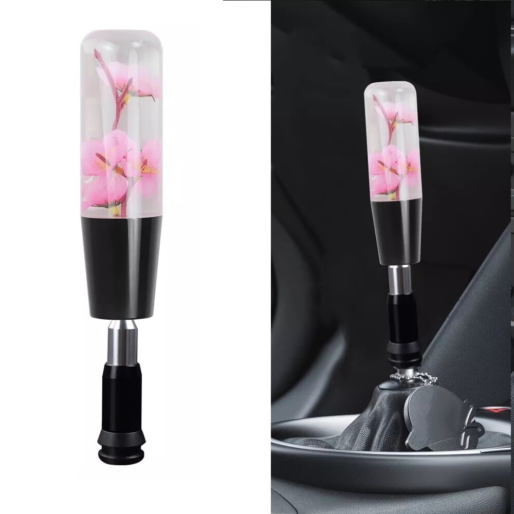 花掴む雲 235MM Sakura Pink Real Flowers For Automatic Gear Stick Shift Knob