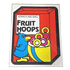 Vintage Mello Smello Fruit Hoops Loops Scratch N Sniff Sticker Matte 80s