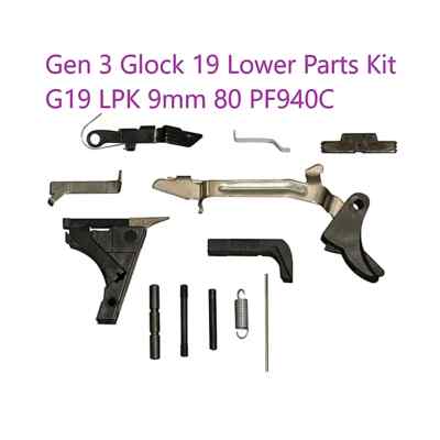 Glock 19 Lower Parts Kit for G19 Gen 3 All G19 Frames - OEM & Non OEM ...