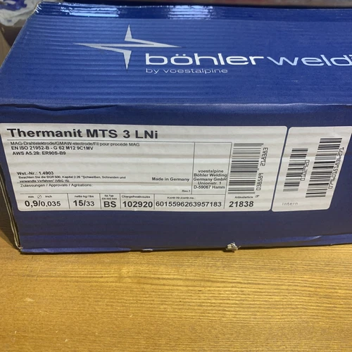 bohler welding Thermanit MTS 3 LNi 0.035 Wielding Wire 33lb Spool. See Photos